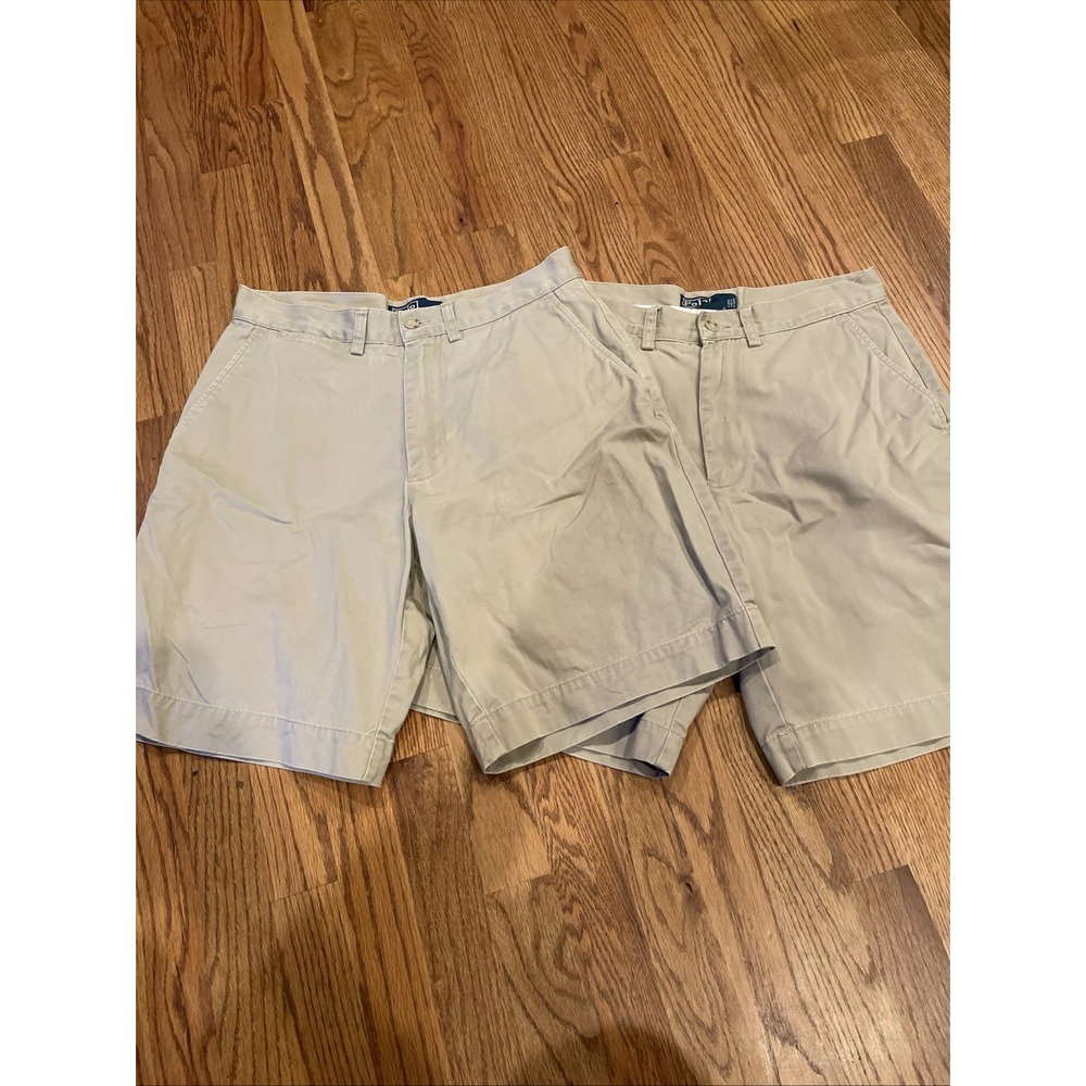 Lot Of 2 Polo Ralph Lauren Men's Chino Prospect Shorts Tan Size 31
